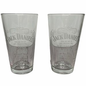 JACK DANIEL’S Whiskey 2 Tall Pint Glass Cup Set